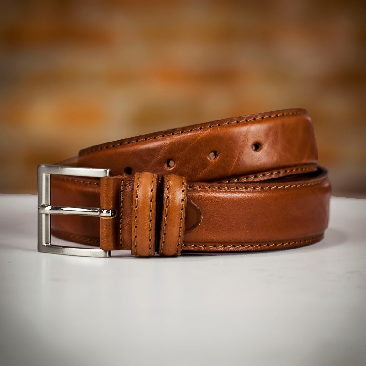 quality brown leather belt